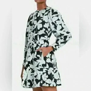 Who What Wear Balloon Long Sleeve Tiered Dress Size L